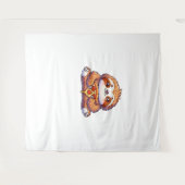 スロおもしろいス食べピザかわいい動物愛好家クラス タペストリー (正面(横))