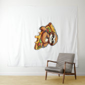 スロおもしろいス食べピザかわいい動物愛好家クラス タペストリー (インサイチュ(横))