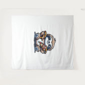 スロおもしろいス食べピザ、かわいい動物愛好家オーバー タペストリー (正面(横))