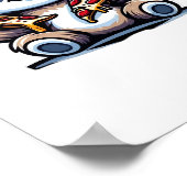 スロおもしろいス食べピザ、かわいい動物愛好家オーバー ポスター (角)