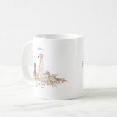 スロウギ ウォーターカラー ドッグ | モノグラム コーヒーマグカップ (正面左)
