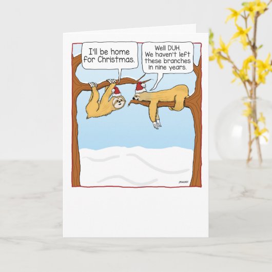 スロスおもしろいクリスマス カード (黄色い花)