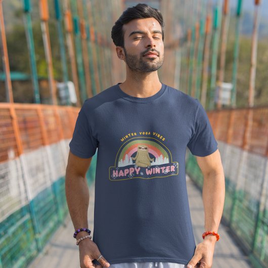 スロスおもしろいヨガポジション冬季版 Tシャツ