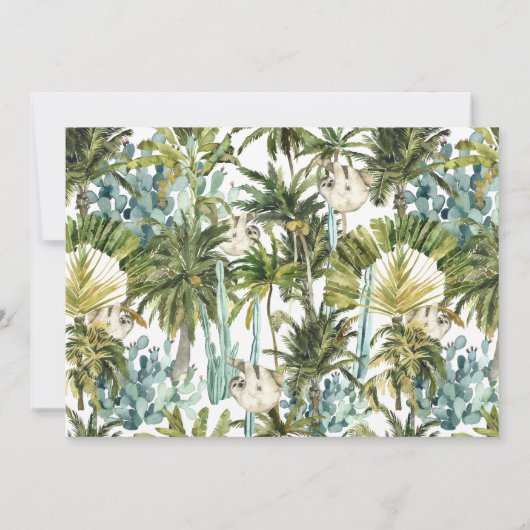 スロスつるジャング子供の誕生日写真 招待状 (裏面)