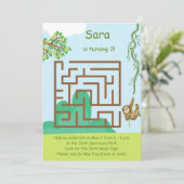 スロスと葉パズル、迷路の誕生日招待状 招待状 (スタンド正面)
