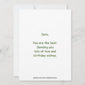 スロスと葉パズル、迷路誕生日カード (裏面)