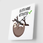 スロスは言う| Slothモードが有効になりました スクエア壁時計 (傾斜)