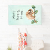 スロスぶら下がったの上下反転の水彩誕生日 横断幕 (インサイチュ)