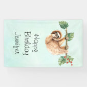 スロスぶら下がったの上下反転の水彩誕生日 横断幕 (横)