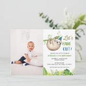 スロスをテーマにした少年の誕生日パーティーの写真 招待状 (スタンド正面)