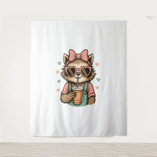 スロスガールコーヒー恋人 タペストリー (正面)