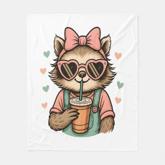 スロスガールコーヒー恋人 フリースブランケット (正面)