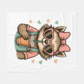 スロスガールコーヒー恋人 フリースブランケット (正面(横))