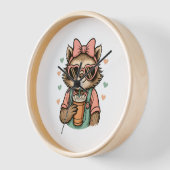 スロスガールコーヒー恋人 壁時計 (傾斜)