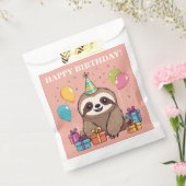 スロスガールハッピーバースデーピンクアニマルおもしろい フェイバーバッグ (封をした状態)