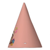 スロスガールハッピーバースデーピンクワイルドアニマル パーティーハット (右)