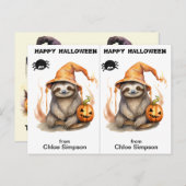 スロスキティキャットスクールパーティーハロウィーンカード ポストカード (正面/裏面)