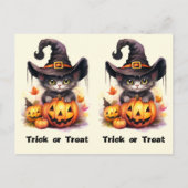 スロスキティキャットスクールパーティーハロウィーンカード ポストカード (裏面)
