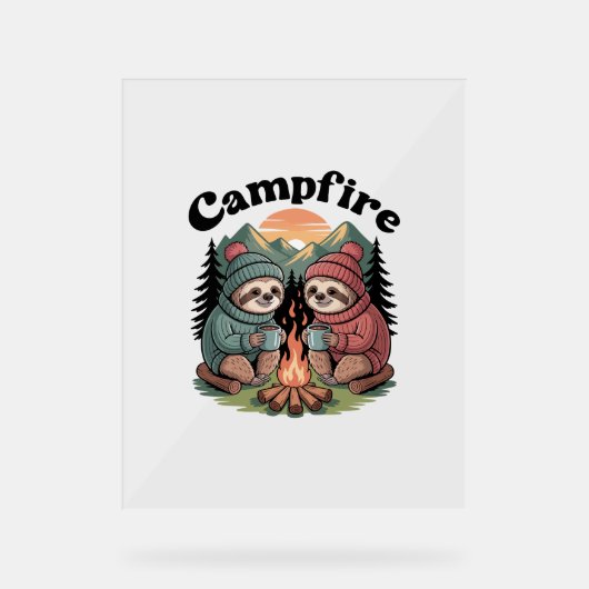 スロスキャンピングチーム公式キャンプファイヤー アクリルサイン (正面)