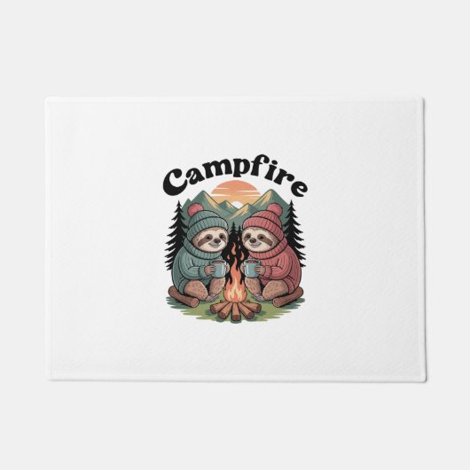 スロスキャンピングチーム公式キャンプファイヤー ドアマット (正面)