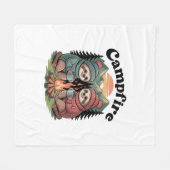 スロスキャンピングチーム公式キャンプファイヤー フリースブランケット (正面(横))