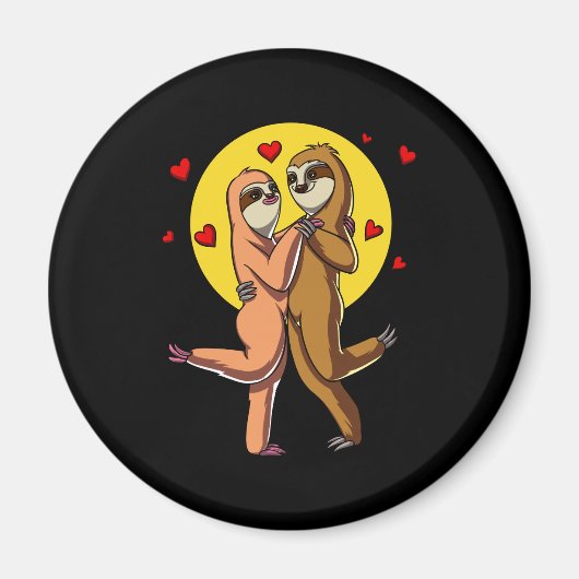 スロスキュートカップルヴァレンティーンズデイ動物 マグネット (正面)