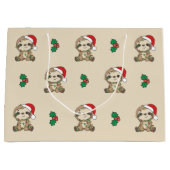 スロスクリスマスウィンターアニマルスロス大きな贈り物B ラージペーパーバッグ (正面)