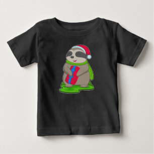 スロスクリスマスサンタハット ベビーTシャツ