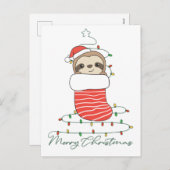 スロスクリスマススノーウィンターアニマルズスロスコーヒー シーズンポストカード (正面/裏面)