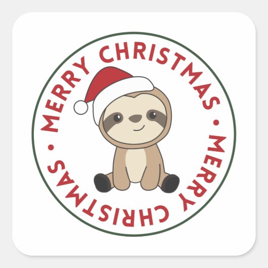 スロスクリスマススノーウィンターアニマルズスロスススススクエア スクエアシール (正面)