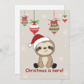 スロスクリスマススノーウィンターアニマルズスロスホリデー シーズンカード (正面/裏面)