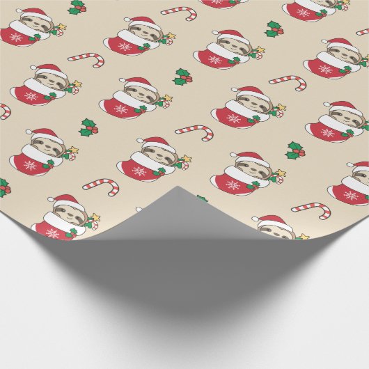 スロスクリスマススノーウィンターアニマルズスロスラッピング ラッピングペーパー (角)