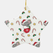 スロスクリスマススノーウィンターアニマルズスロースクラシック セラミックオーナメント (正面)