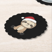 スロスクリスマススノーウィンターアニマルズスロース紙C ペーパーコースター (アングル)