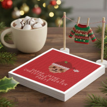 スロスクリスマスセーターパーティーレッドホリデーナプキンス