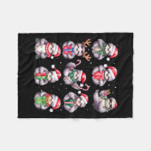 スロスクリスマスライトおもしろいスロスラバーアニマルP フリースブランケット (正面(横))