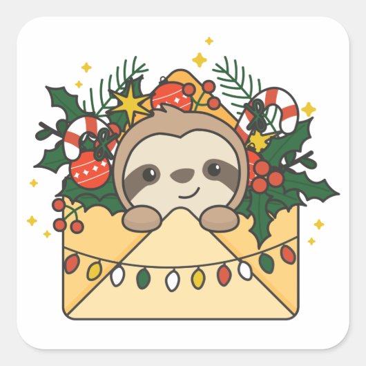 スロスクリスマスレターウィンターアニマルズスロススクアール スクエアシール (正面)