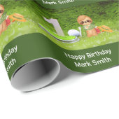 スロスゴルファーがパパップを包むゴルフの最初の誕生日 ラッピングペーパー (ロールコーナー)