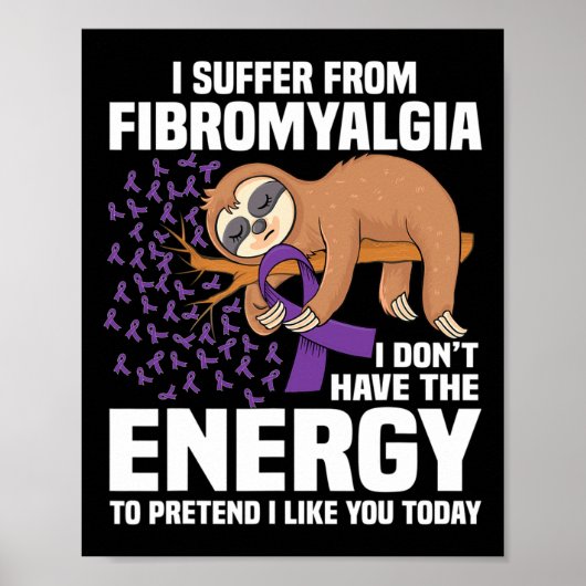 スロスサポートパープルリボンウォリアー線維筋痛A ポスター (正面)