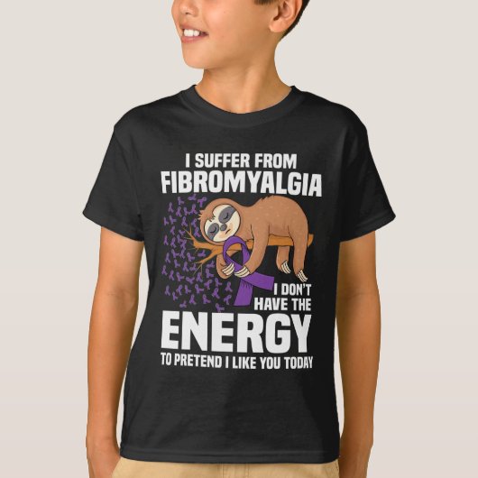 スロスサポートパープルリボンウォリアー線維筋痛A Tシャツ (正面)