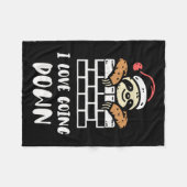 スロスサンタクおもしろいリスマススロスフアバーユーモアクリスマス フリースブランケット (正面(横))