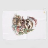 スロスシャツクリスマスサンタハット ゴルフタオル (横)