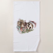 スロスシャツクリスマスサンタハット ビーチタオル (正面)