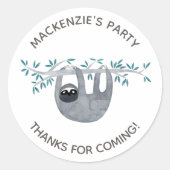 スロスジャングル誕生日パーティーありがとう ラウンドシール (正面)