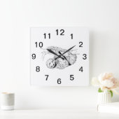 スロススケッチリトグラフ#1 スクエア壁時計 (ホーム)