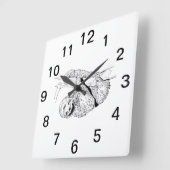 スロススケッチリトグラフ#1 スクエア壁時計 (傾斜)