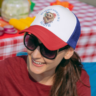 スロススピリット動物のナマケモノ好きトラック運転手ハット キャップ