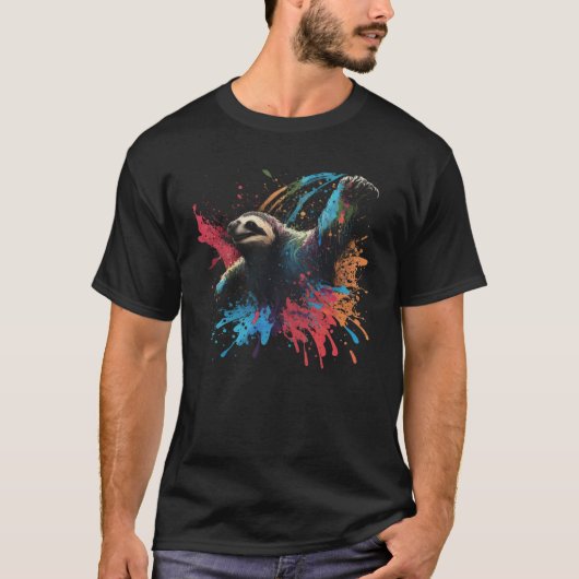 スロススプラッシュヴィンテージスロススリープ動物 Tシャツ (正面)