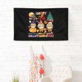 スロスハッピーハロサンクスマスハローウィーンサンクセグ 横断幕 (インサイチュ)