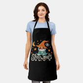 スロスハロウィンクラシックゴールTシャツ エプロン (着用した状態)